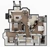 3 bed apartment in Lubbock floor plan